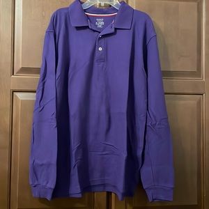 Purple long sleeve school polo